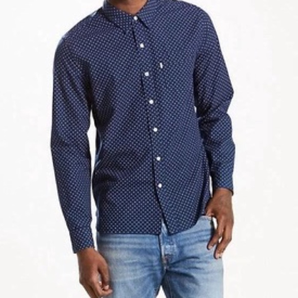 Levi’s Dark Blue / White Polka Dot Long Sleeve Shirt